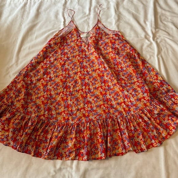 Caroline Constas Red and Blue Floral Mini Dress - Picture 3 of 8